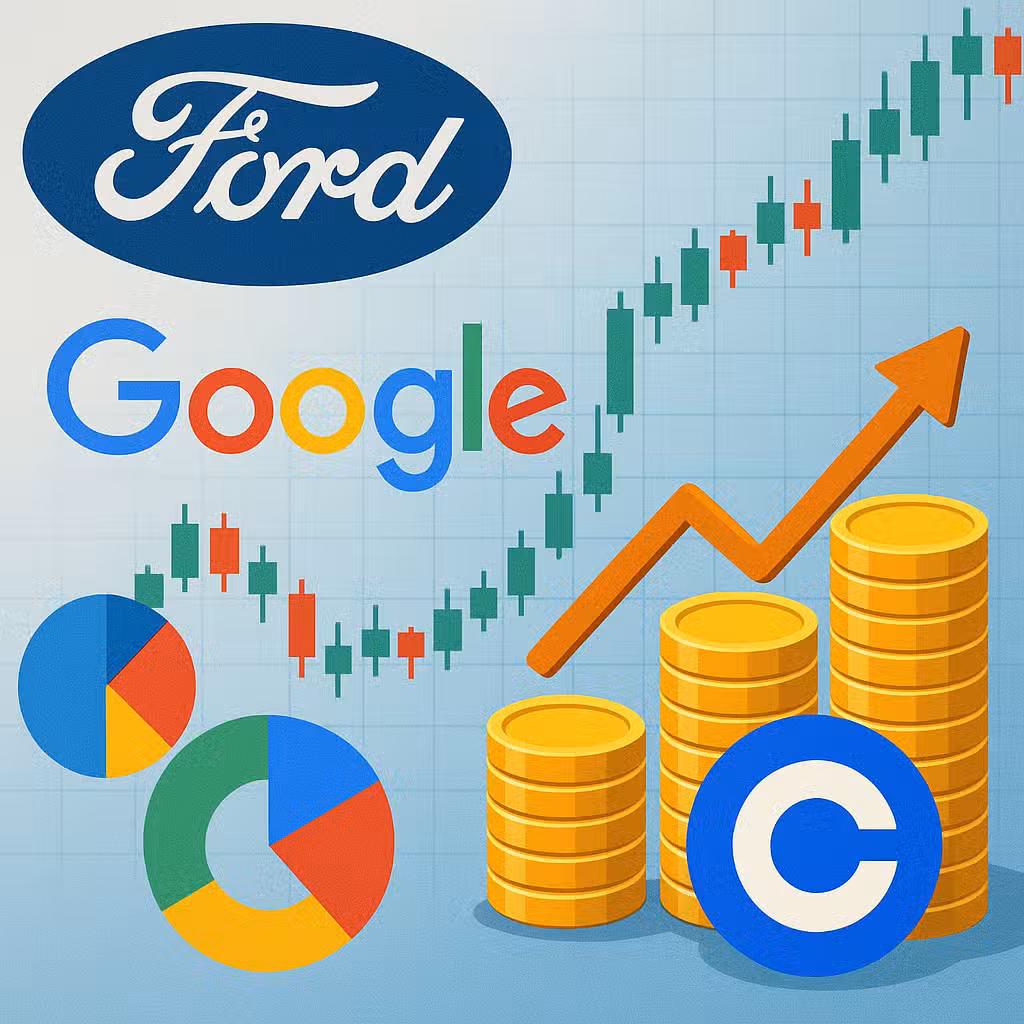 F, GOOGL, ALK, COIN, SAM and more