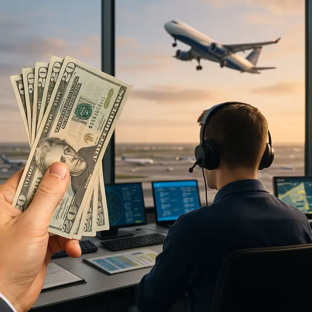 Air traffic controllers get partial pay