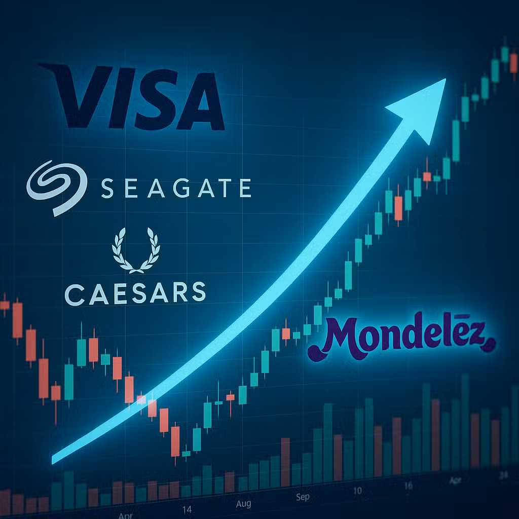 Stocks making the biggest moves after hours: V, STX, CZR, MDLZ