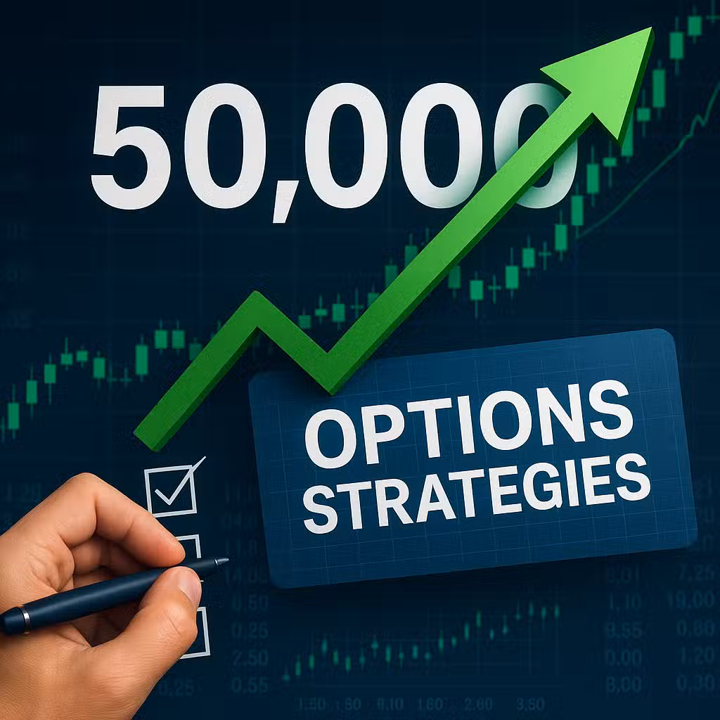 The Dow is just below 50,000. How to trade a move above the key level using options